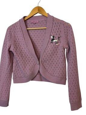 Moiselle cropped knit cardigan lilac women’s size EU 40 US 6